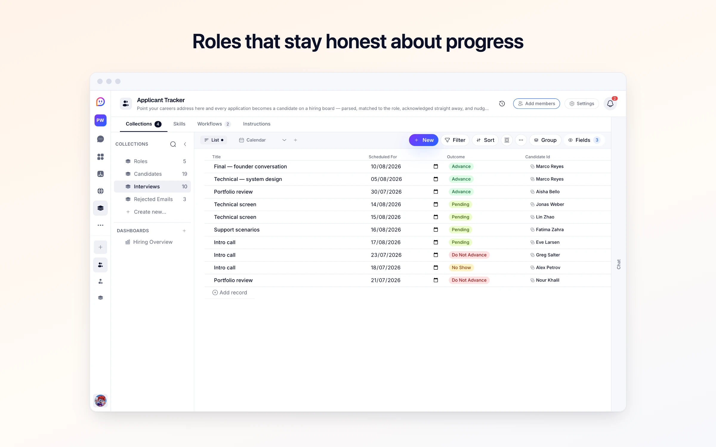 Roles that stay honest about progress
