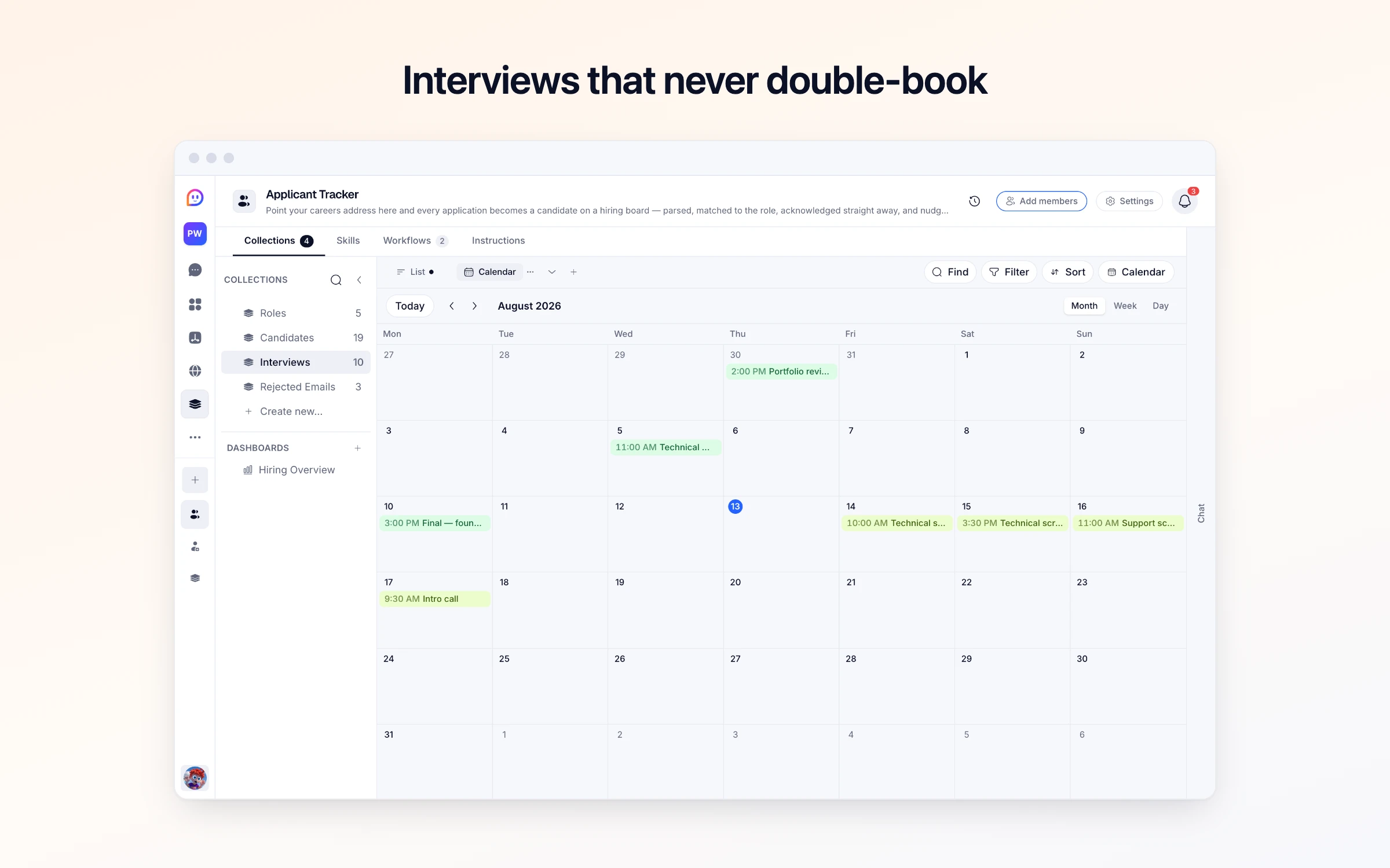 Interviews that never double-book