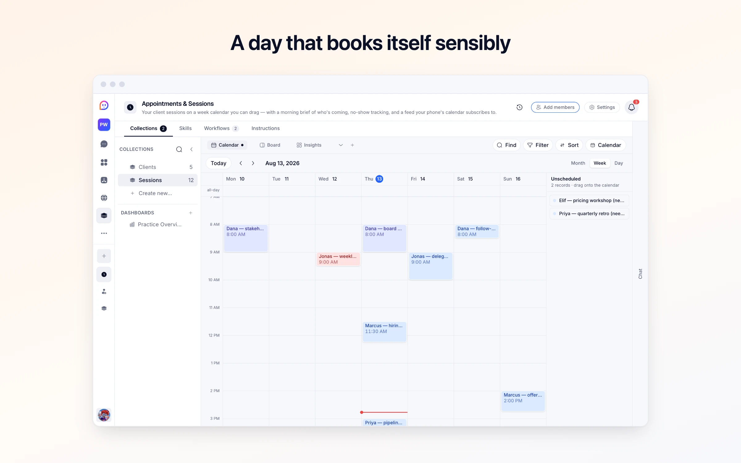 A day that books itself sensibly