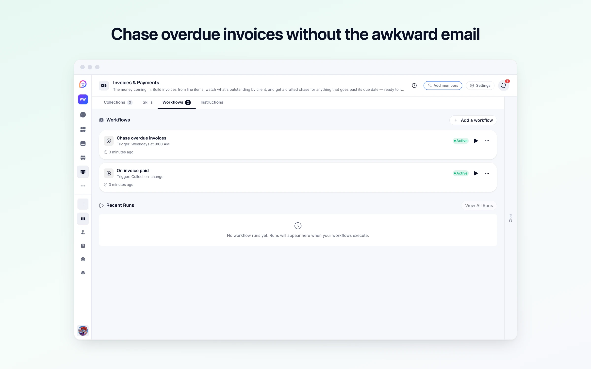 Chase overdue invoices without the awkward email