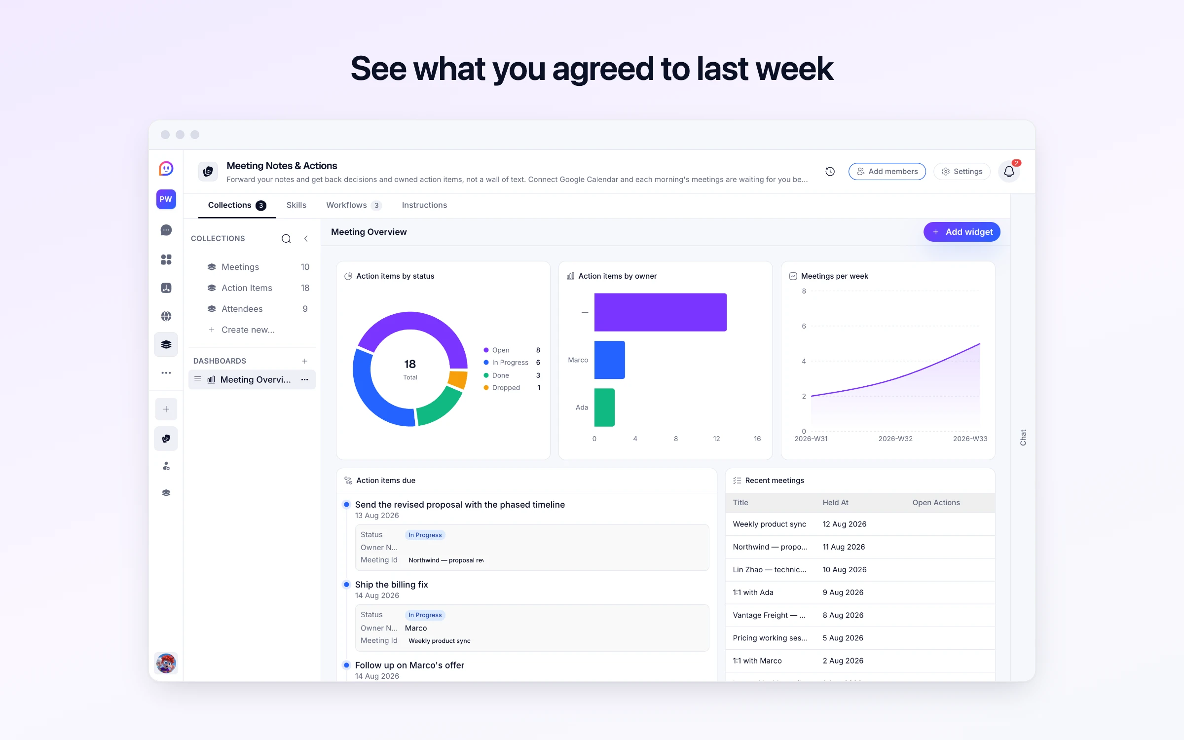 See what you agreed to last week