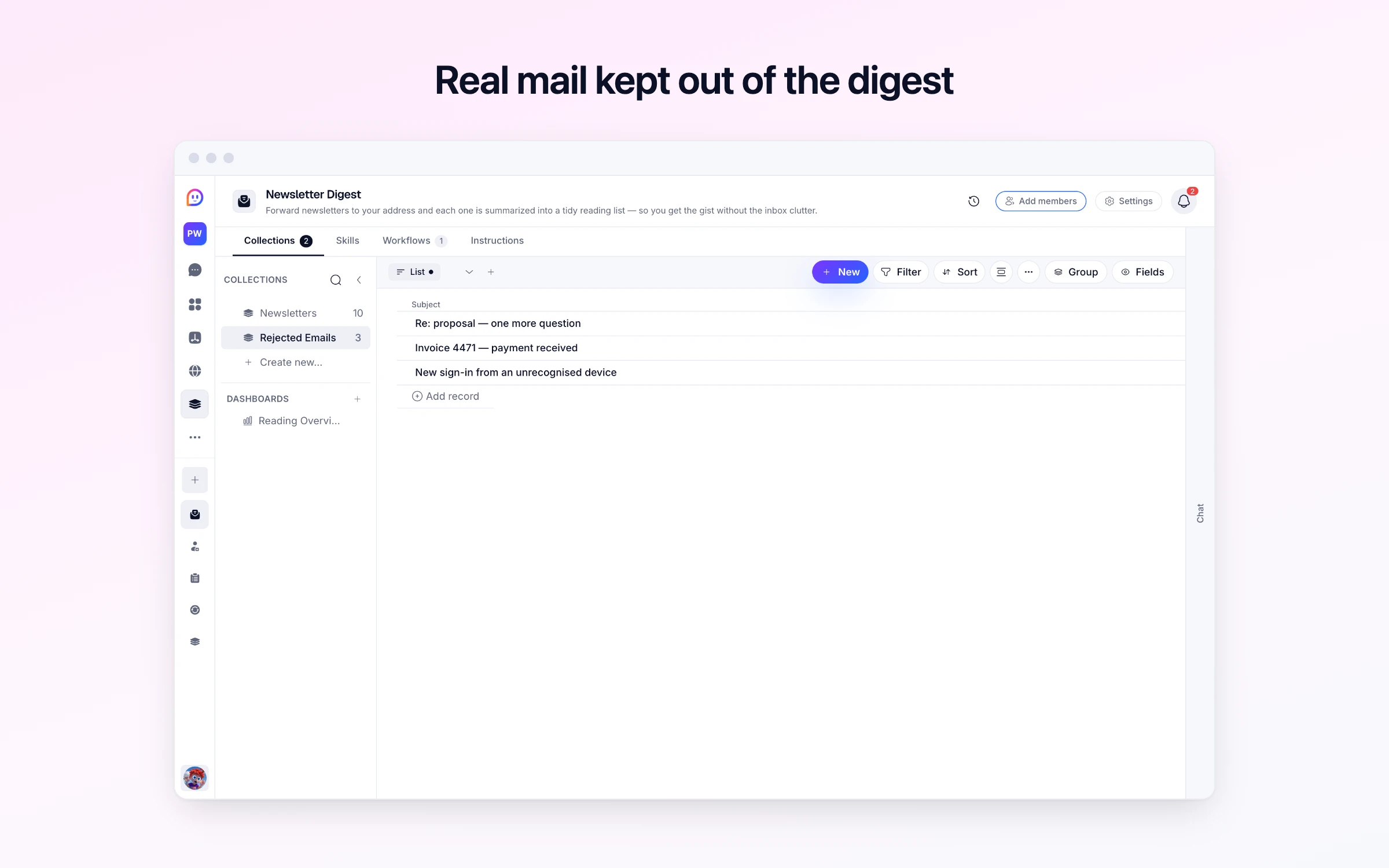 Real mail kept out of the digest