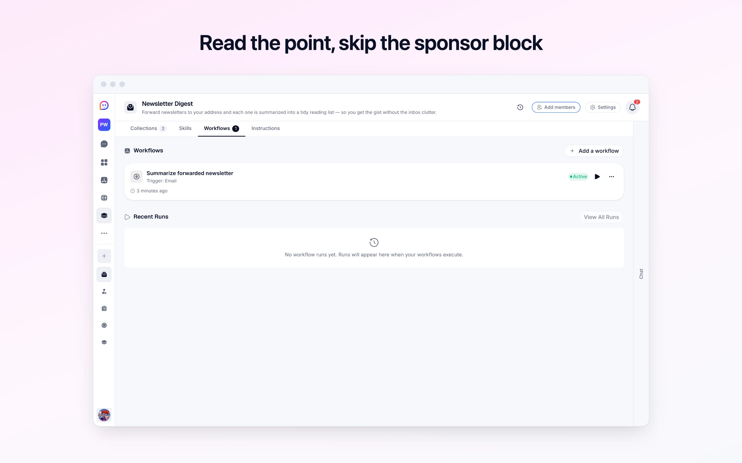 Read the point, skip the sponsor block