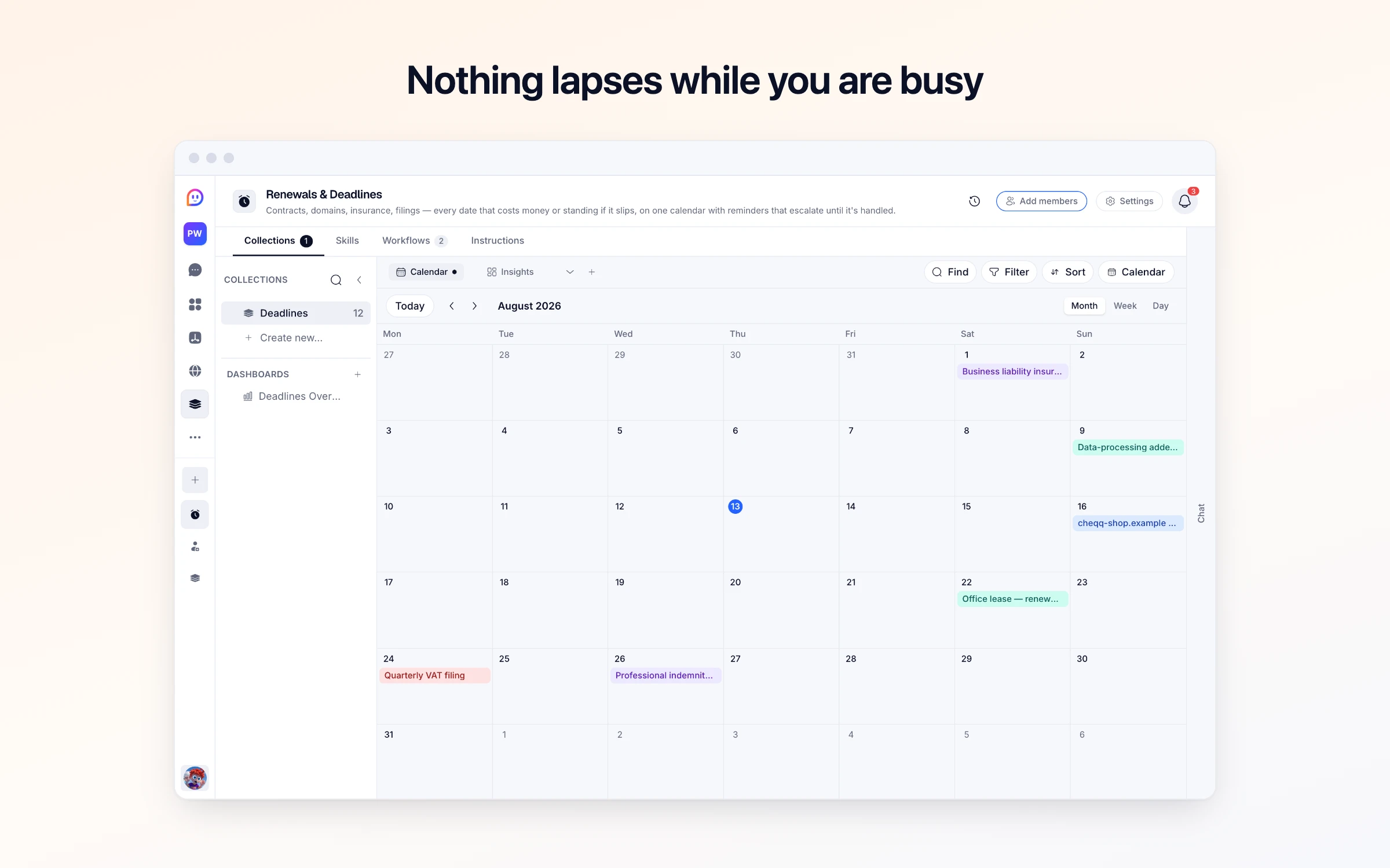Nothing lapses while you are busy