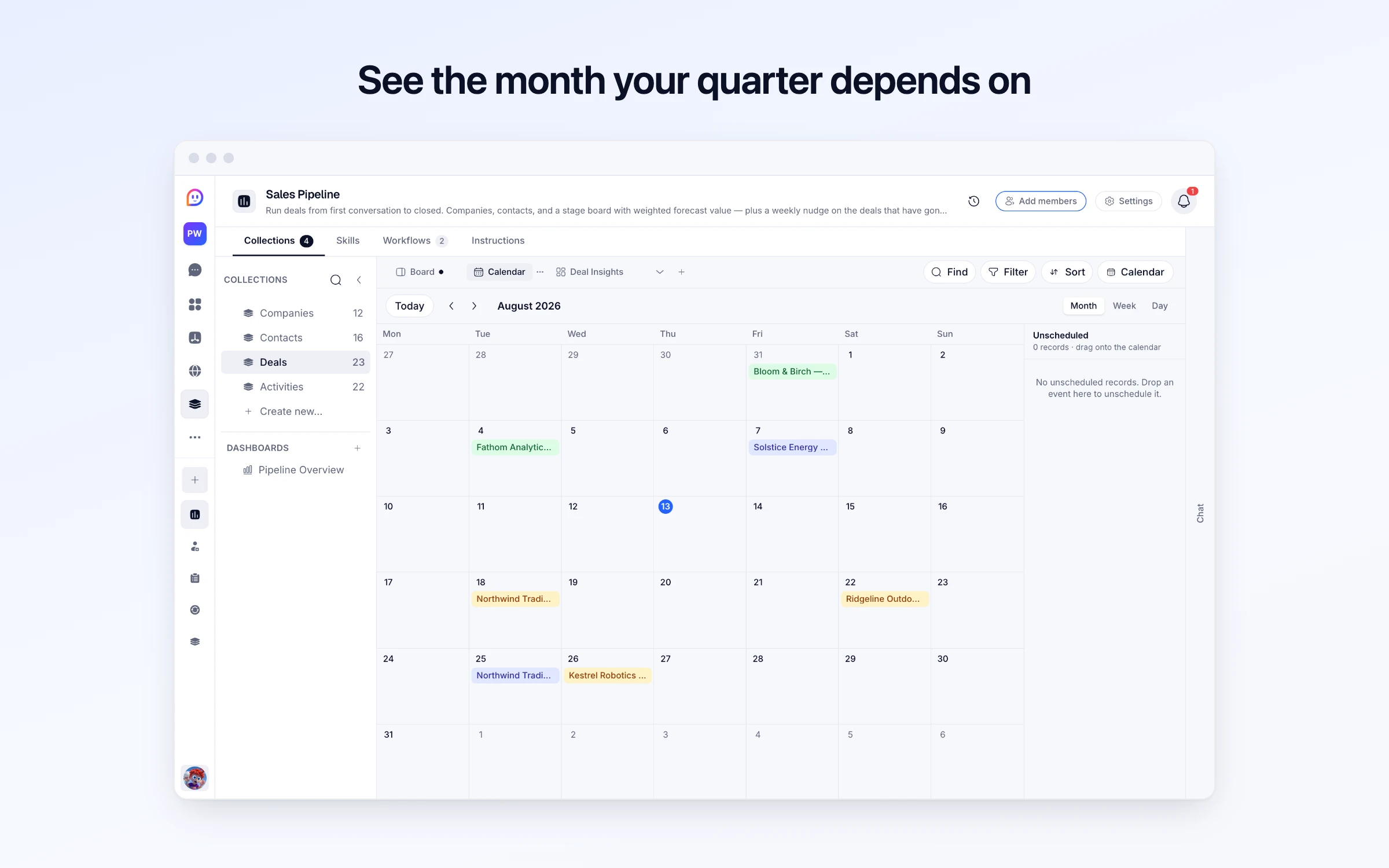 See the month your quarter depends on