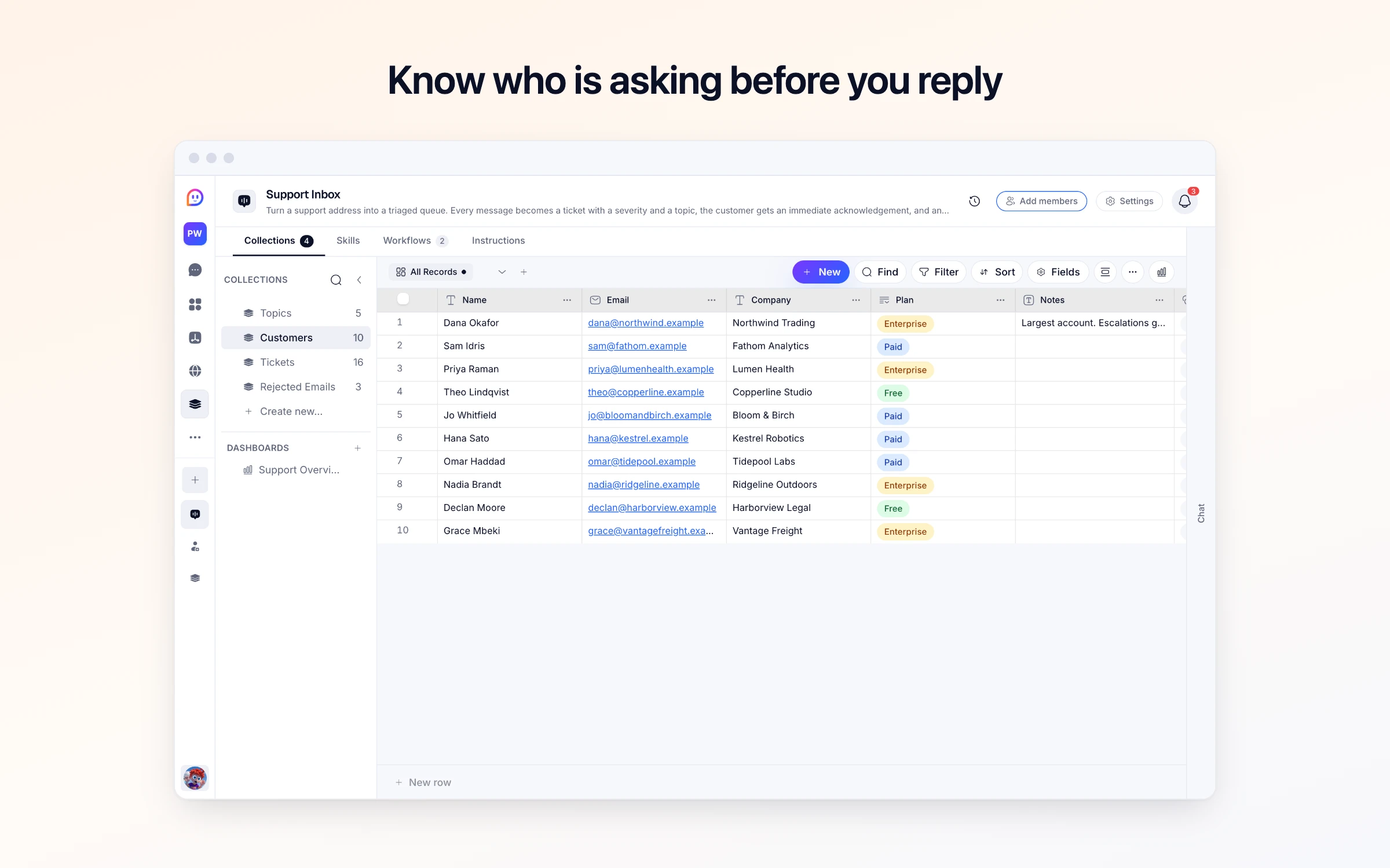 Know who is asking before you reply
