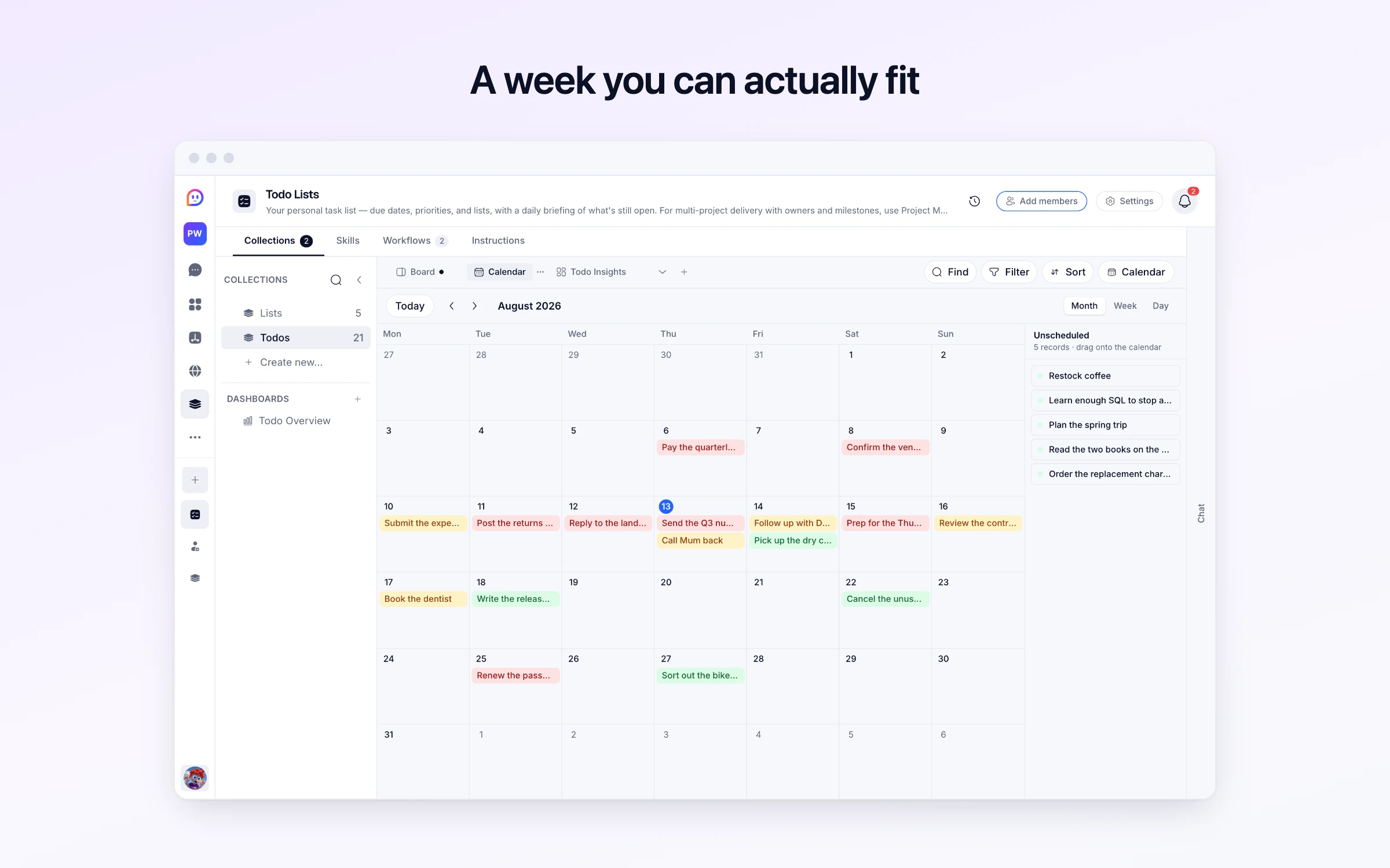 A week you can actually fit