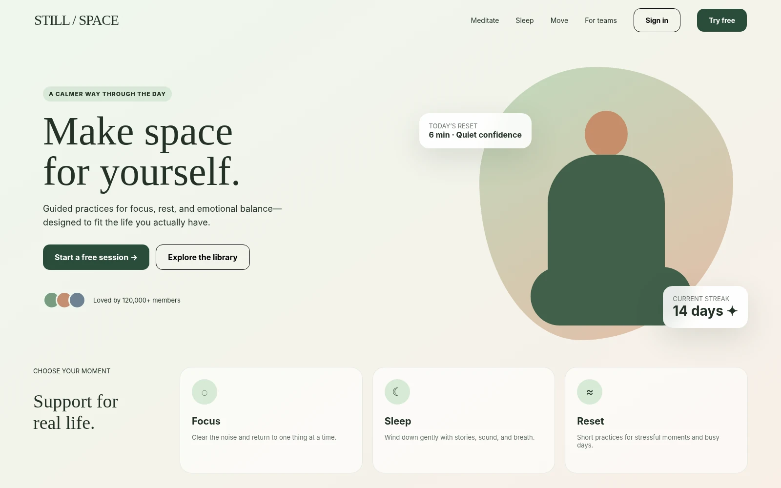 A wellness studio site with class timetable and membership options.